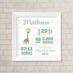 Quadro Nascimento Girafinha