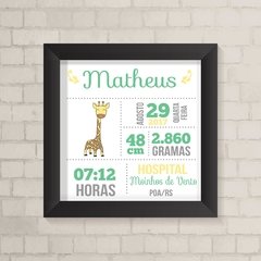 Quadro Nascimento Girafinha - comprar online