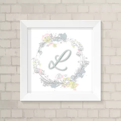 Quadro com Inicial Aquarela