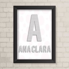 Quadro com Nome Bolinhas Rosa - comprar online