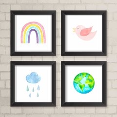 Kit de Quadros Aquarela Menina - comprar online
