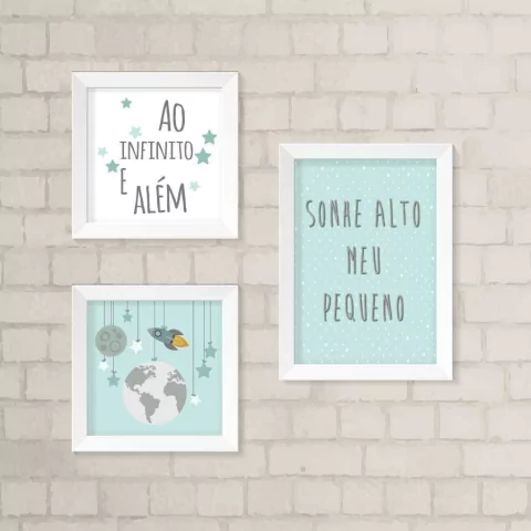 Kit de Quadros Ao Infinito e Além