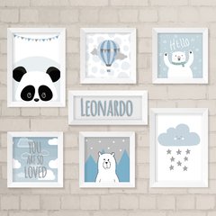 Kit de Quadros Panda Azul