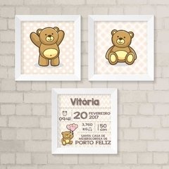 Kit de Quadros Ursos Menina