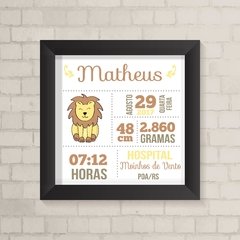 Quadro Nascimento Leãozinho - comprar online