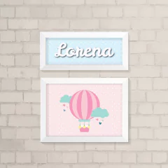 Kit de Quadros Nome e Balão