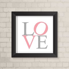 Quadro Infantil Love Rosa e Cinza - comprar online