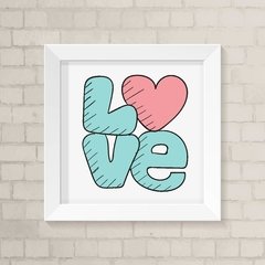 Quadro Infantil Love Rosa e Tiffany