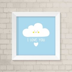 Quadro Infantil Love You Azul