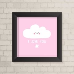 Quadro Infantil Love You Rosa - comprar online
