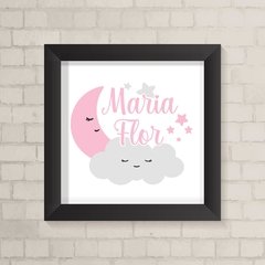 Quadro com Nuvem, Lua e Nome Menina - comprar online