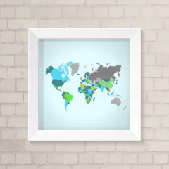 Quadro Casa Mapa Mundi