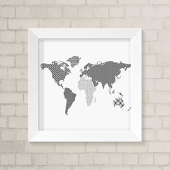 Quadro Casa Mapa Cinza