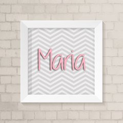 Quadro com Nome Menina Chevron