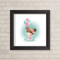 Quadro Infantil Menina e Balão - comprar online