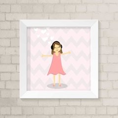 Quadro Infantil Menina e Música