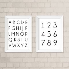 Kit de Quadros Alfabeto Preto e Branco