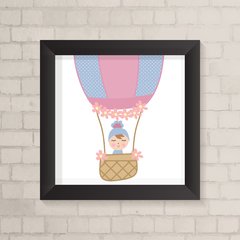 Quadro Infantil Balão e Boneca Rosa e Azul - comprar online