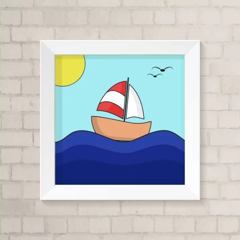 Quadro Infantil Barco à Vela