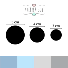 Adesivos Bolinhas Tons de Azul Céu e Cinza - comprar online