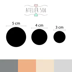 Adesivos Bolinhas Cinza Laranja e Bege 3, 4 e 5cm - comprar online