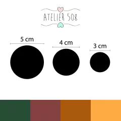 Adesivos Bolinhas Tons Terrosos 3, 4 e 5cm - comprar online