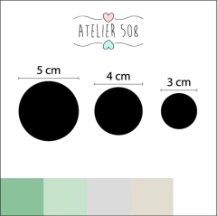 Adesivos Bolinhas Verde, Branco e Cinza 3, 4 e 5cm - comprar online