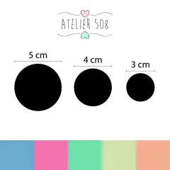 Adesivos Bolinhas cores alegres menina 3, 4 e 5cm - comprar online