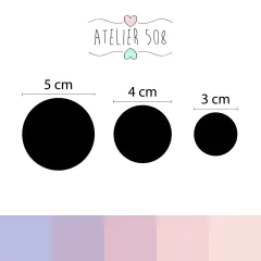 Adesivos Bolinhas Cores Lilas e Bege 3, 4 e 5cm - comprar online