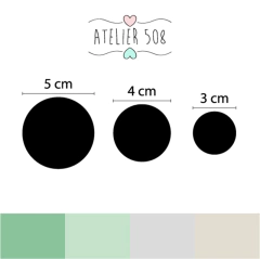 Adesivos Bolinhas Verde e Cinza 3, 4 e 5cm - comprar online