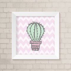 Quadro Infantil Cacto fundo Lilás