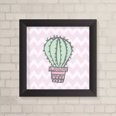 Quadro Infantil Cacto fundo Lilás - comprar online