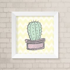 Quadro Infantil Cacto fundo Amarelo