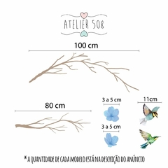 Adesivos Galhos e flores Cerejeira Azul - comprar online