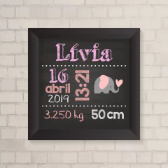 Quadro Nascimento Chalkboard Menina - comprar online