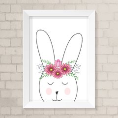 Quadro Infantil Coelhinho com Flores