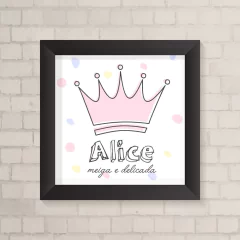 Quadro com Nome Coroa Menina - comprar online