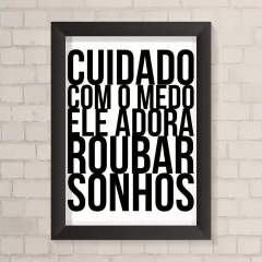 Quadro Casa Cuidado com o Medo - comprar online