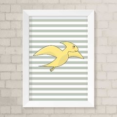 Quadro Infantil Dino Amarelo