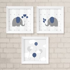 Kit de Quadros Balões e Elefantes