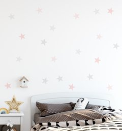 Adesivos Estrela Rosa e Cinza