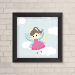 Quadro Infantil Fada Morena - comprar online