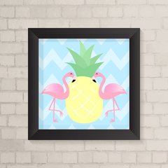 Quadro Casa Flamingos e Abacaxi - comprar online