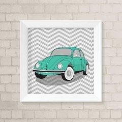 Quadro Infantil Fusca Verde
