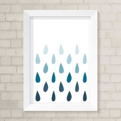 Quadro Infantil Gotinhas Azuis