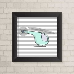 Quadro Infantil Helicóptero Verdinho - comprar online