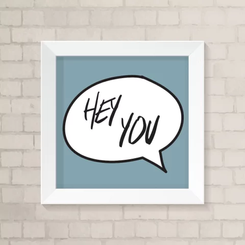 Quadro Infantil Hey You Azul