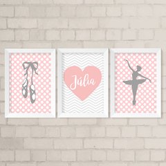 Kit de Quadros Bailarina com Nome
