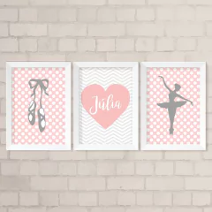 Kit de Quadros Bailarina com Nome