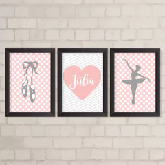 Kit de Quadros Bailarina com Nome - comprar online